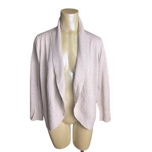 womens large waterfall cardigan beige open long sleeve sweater F766